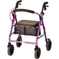 Nova Zoom 22-inch foldable rolling walker with 8-inch wheels, purple, designed for mobility and support.