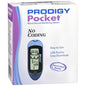 Prodigy Pocket Kit Blue Meter medical alarm system by Pasteur Pharmacy showing compact blue medical alert device and accessories.