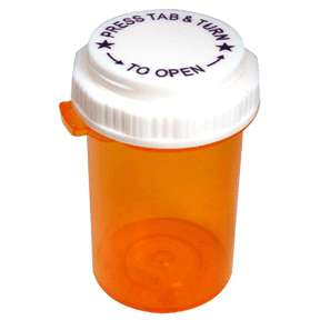 Set of 30 Pasteur Pharmacy medical 30 dram vials with reversible thumb-tab caps, 100 count for sample storage and laboratory use.