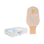 ConvaTec Surfit Natura 12-inch drainable colostomy pouch, medical device for stoma care, shown in use.