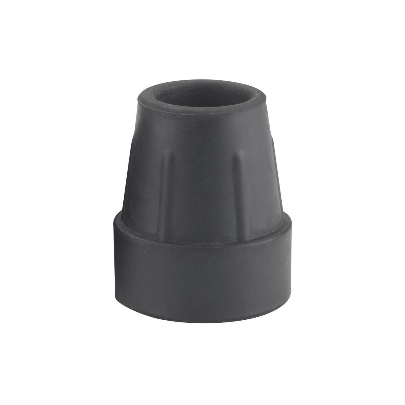 Pair of black Drive Medical cane tips with 1-inch diameter, made for sturdy support and easy replacement.