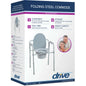 Steel folding frame commode by Drive Medical, sturdy medical commode with adjustable height and foldable design for easy storage