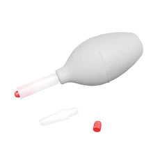 Medical Dry Powder Insufflator for #4 capsules by Pasteur Pharmacy, showing sleek device with capsule chamber and control buttons.