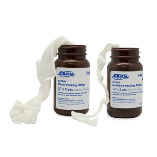 Dukal nonimpregnated wound packing strip, ½ inch by 5 yards, medical-grade sterile wound care product for healthcare use