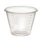 Set of 100 1 oz medical medicine cups by Pasteur Pharmacy, clear plastic cups for accurate medication measuring.