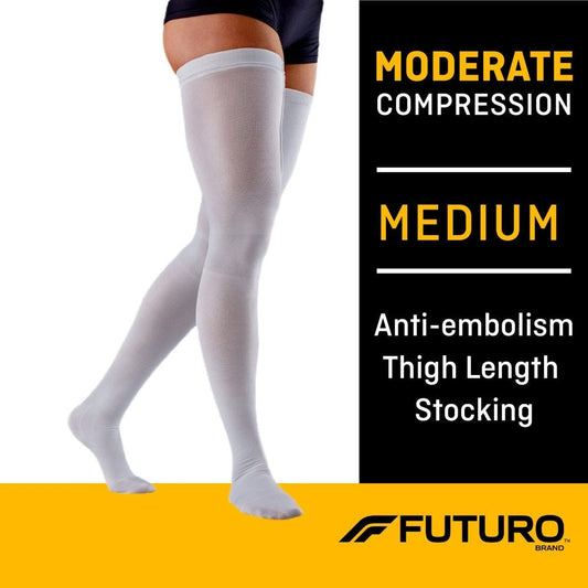 Futuro™ Anti-Embolism Thigh Length Stockings in Medium Regular, medical compression stockings for improved circulation