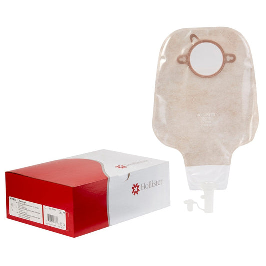 Hollister ostomy pouch, 12-inch drainable medical pouch in a box of 10, designed for ostomy care by Pasteur Pharmacy.