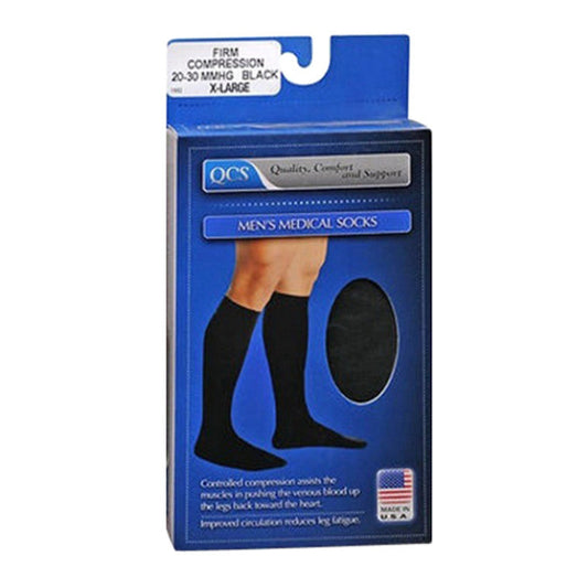 Black Loving Comfort Dress Scott men's knee-high closed toe compression socks in X-Large, 20-30 mmHg, medical grade from Pasteur Pharmacy.