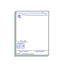 Rx prescription pads Pad Style#11 by Pasteur Pharmacy, showing a stack of medical prescription pads with professional design