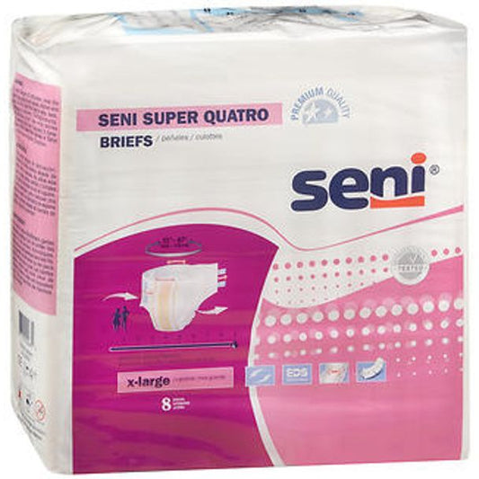 Seni Super Quatro adult incontinence brief XL for heavy absorbency, breathable overnight medical product by Pasteur Pharmacy