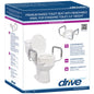 Medical toilet seat riser with removable armrests by Pasteur Pharmacy, designed for enhanced comfort and safety.