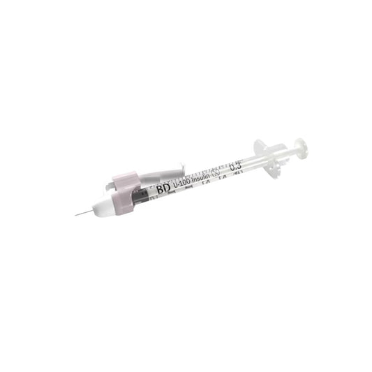 BD SafetyGlide insulin syringes 0.3 mL, 31G x 8mm, medical needles and syringes from Pasteur Pharmacy, with safety features