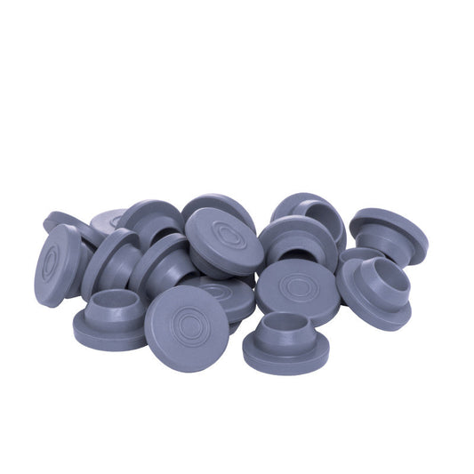 Gray 20mm Snap-On Chlorobutyl Vial Stopper by Pasteur Pharmacy, medical supplies for secure vial sealing, pack of 1,000