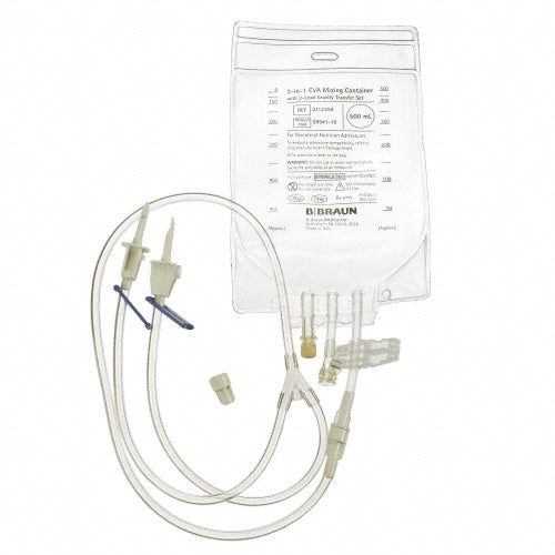 500 mL EVA TPN (Total Parenteral Nutrition) bags by Pasteur Pharmacy, case of 50, used for medical nutrition administration.