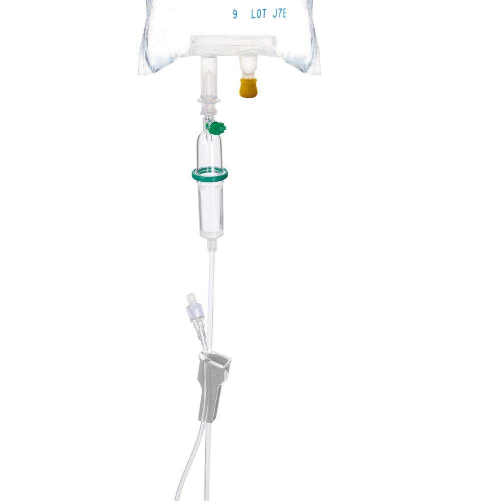 CARESAFE Secondary IV Set by Pasteur Pharmacy with 20 drip/mL, 50-pack, medical supply for IV therapy.