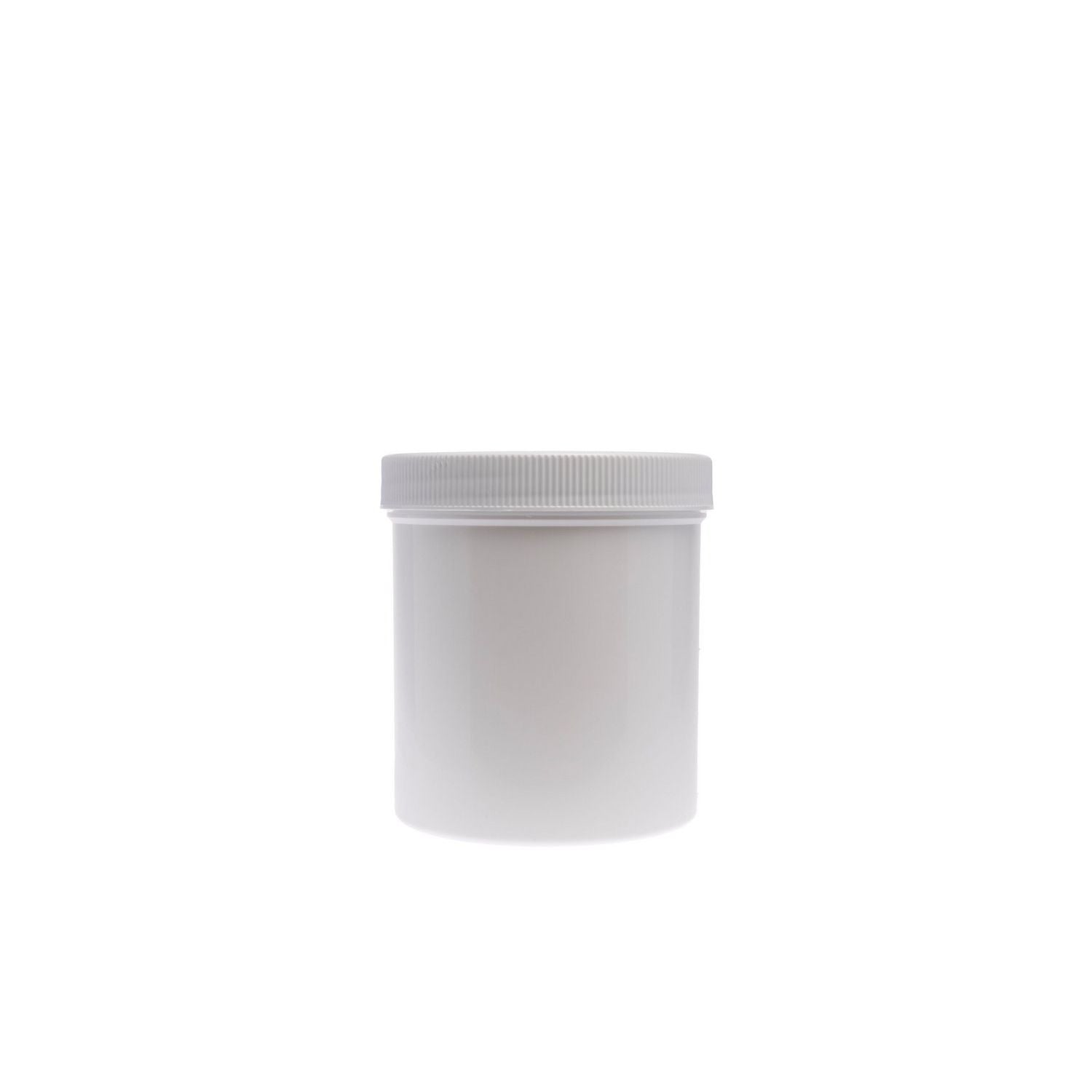 Set of nine Centor white plastic ointment jars, 16 oz each, used for medical ointments and supplies.