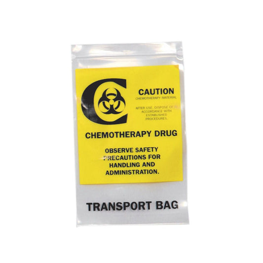 Pack of 12x15-inch chemotherapy transfer zip bags by Pasteur Pharmacy, medical supplies for safe drug handling, 500-count.