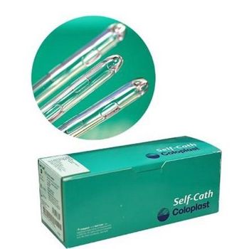 Coloplast Self-Cath female catheters 14Fr, 6-inch length with Luer end, packaged in a box of 30 for medical use.
