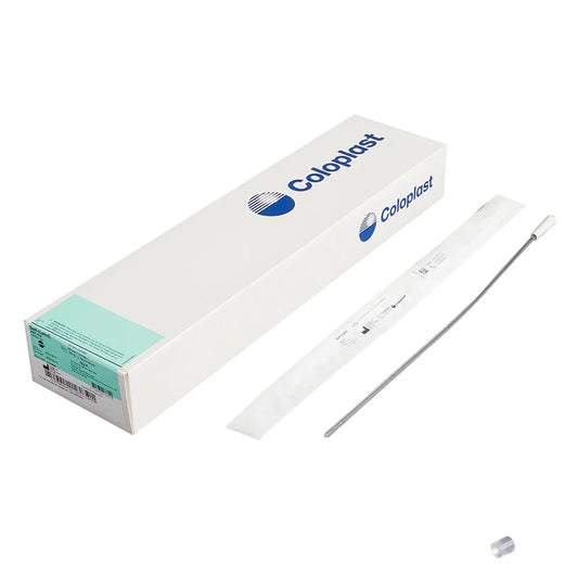 Coloplast Self-Cath straight tip female and male catheter, 12Fr, 16-inch length, in a pack of 30 medical supplies.