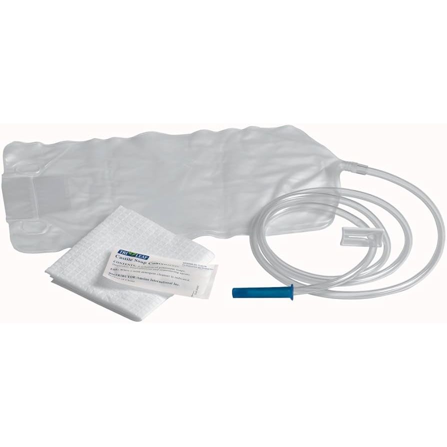 Disposable cleansing enema bag set by Pasteur Pharmacy, 1500 mL capacity, medical supplies for personal hygiene, packed in case of 48.