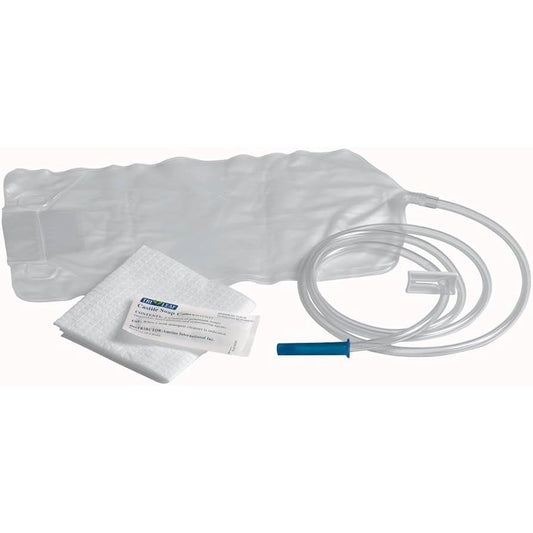 Disposable cleansing enema bag set by Pasteur Pharmacy, 1500 mL capacity, medical supplies for personal hygiene, packed in case of 48.