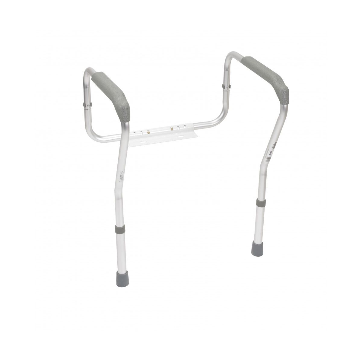 Drive Medical toilet safety frame with padded armrests, ideal for medical supplies, providing support and stability for bathroom safety.
