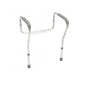 Drive Medical toilet safety frame with padded armrests, ideal for medical supplies, providing support and stability for bathroom safety.