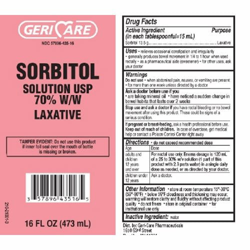 GeriCare™ Laxative Sorbitol Solution in 16 fl oz (473mL) bottle, medical supplies from Pasteur Pharmacy, clear liquid medication