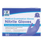 Pair of latex-free nitrile exam gloves in a box, medical supplies by Pasteur Pharmacy, size OSFM, 50-count.
