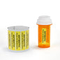 Two all-purpose medicine label finishers in white with blue accents, designed for medical supplies by Pasteur Pharmacy.