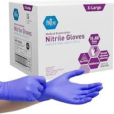 Large Powder-Free Leader™ Nitrile Exam Gloves from Pasteur Pharmacy, 100-count, medical supplies for protective hand coverage.