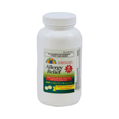 McKesson Brand Allergy Relief 4 mg medication bottle, 1000 tablets, in medical supplies packaging with label details.