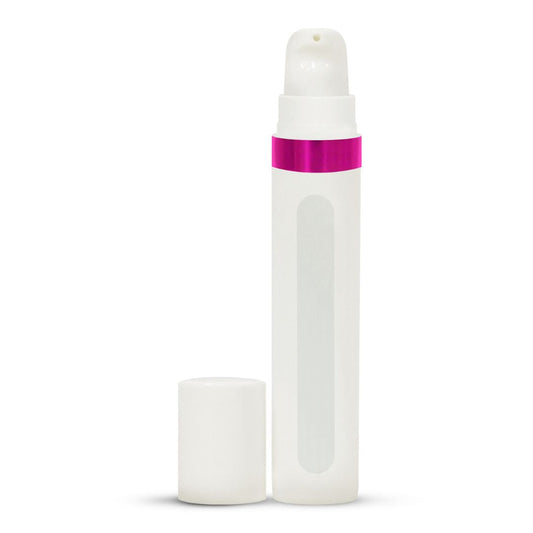 Pink cap MD® Mini Metered Dose Dispenser Pump for medical supplies, 0.15 mL actuation, 25-pack by Pasteur Pharmacy.