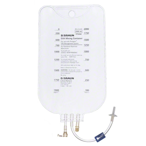 Pinnacle EVA enteral feeding bags with 2000 mL capacity, 40-pack of medical supplies for enteral nutrition.