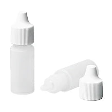 Set of 24 sterile plastic dropper bottles, 7 ml capacity, used for medical supplies and precise liquid dispensing.