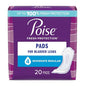Poise Incontinence Pads Moderate Absorbency Regular, medical supplies by Pasteur Pharmacy, shown in unopened packaging.