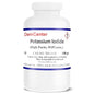 Potassium Iodide (KI) powder in a 100-gram package, medical supply from Pasteur Pharmacy with white powder visible.