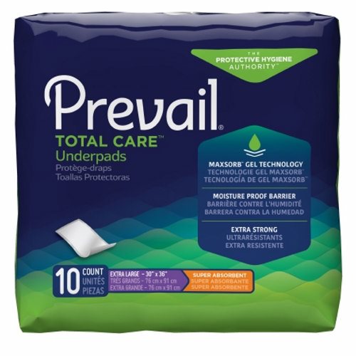 Extra large Prevail Super Absorbency Under Pads from Pasteur Pharmacy, medical supplies for enhanced moisture protection.