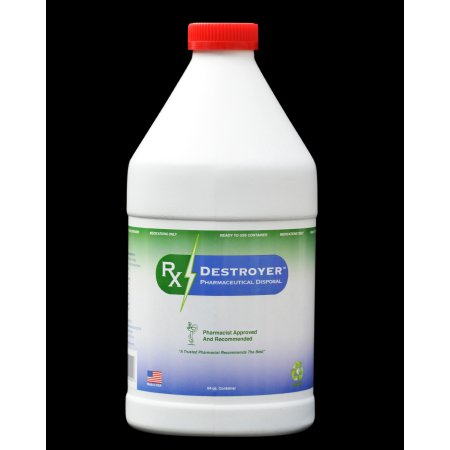 RxDestroyer C2R Global Manufacturing RX64 disposal system bottle for safe medical waste disposal, by Pasteur Pharmacy.