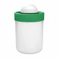 Set of 10 Samix 100ml white cosmetic jars with green lids, ideal for medical and cosmetic storage, from Pasteur Pharmacy.