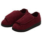 Silvert women's double-extra-wide wine-colored slip-on slippers for seniors with easy closure, designed for comfort and medical needs.