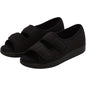 Black Silvert women's easy closure sandal designed for indoor and outdoor use, suitable for medical and comfort needs.