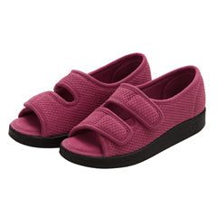 Silvert women's easy closure sandal by Pasteur Pharmacy, indoor and outdoor use, rose petal color, comfortable medical footwear