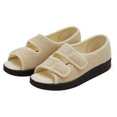 Silverts women's easy closure medical sandal for indoor and outdoor use, with natural color and supportive design.