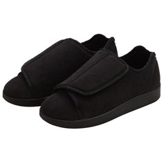 Silverts women's extra extra wide black slippers with easy closure, designed for medical use and comfort.