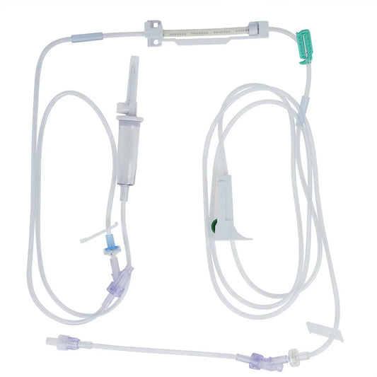 Medical supplies: Pasteur Pharmacy universal pump IV administration set with CARESITE needle-free connector, case of 24.