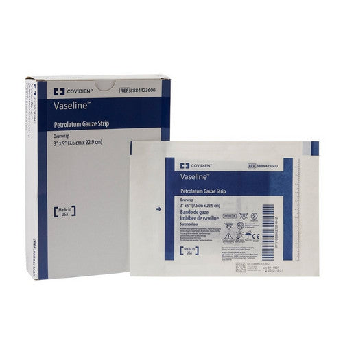 Vaseline petrolatum impregnated dressing by Pasteur Pharmacy, medical supply for wound care, shown in sterile packaging.