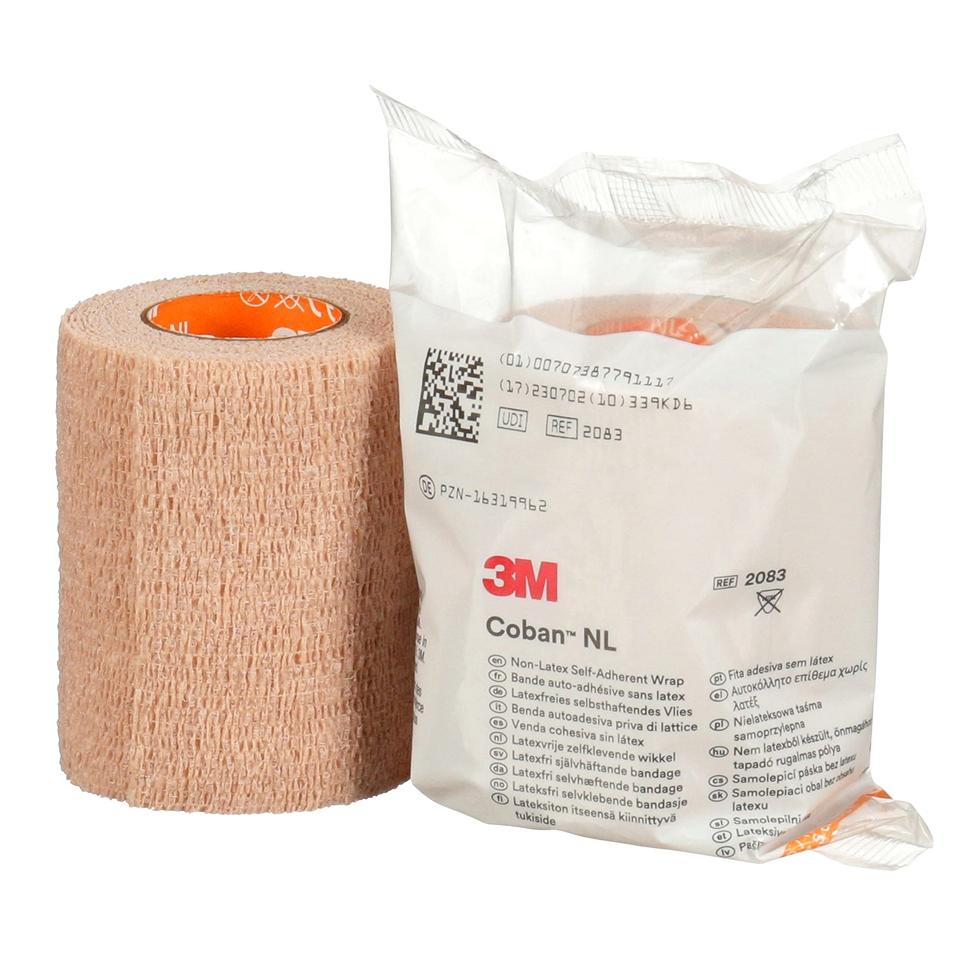 3M Coban NL self-adherent wrap by Pasteur Pharmacy, 2-inch non-latex medical tape, 5 yards, 36 rolls in case.