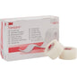 3M Transpore surgical tape in a box of 12 transparent 1-inch wide rolls, designed for medical bandaging and secure adhesion.