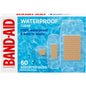 Clear waterproof Band-Aid adhesive bandages in assorted sizes from Pasteur Pharmacy, shown in a 60-count package.